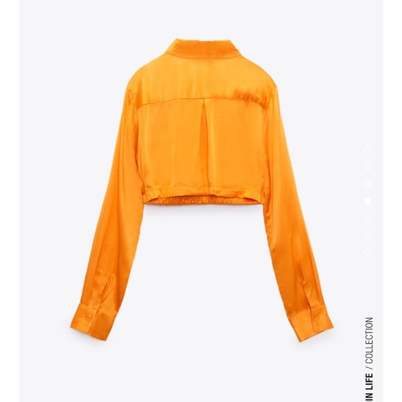 Zara Tops Zara Bloggers Fav Satin Effect Crop Shirt Poshmark